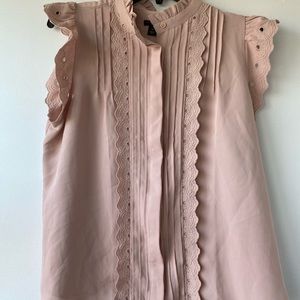 Blush pink blouse Petite M Ann Taylor